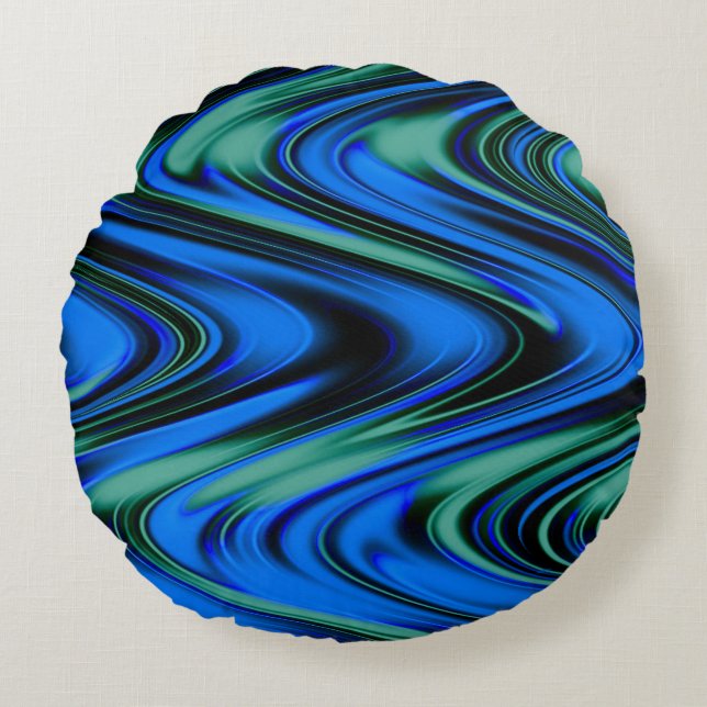 Swirling waves.... round cushion (Front)