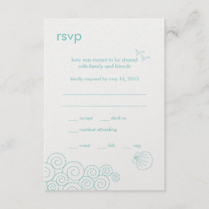Swirling Waves RSVP Card - Robin's Egg Blue
