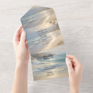 Swirls and Butterflies All In One Invitation