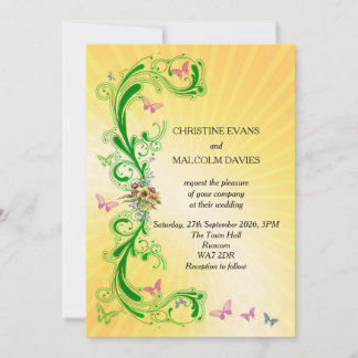Swirls and Butterflies Invitation