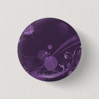 SWIRLS AND CIRCLE DOTS DARK PURPLE 3 CM ROUND BADGE