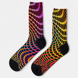Swirls and Waves of Colour Crazy Cosy Neon Socks