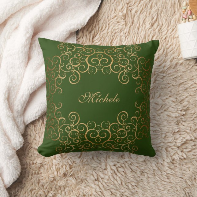 Swirls Arabesque Monogrammed Cushion (Blanket)