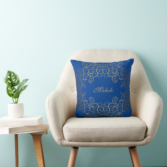 Swirls Arabesque Monogrammed Cushion (Chair)