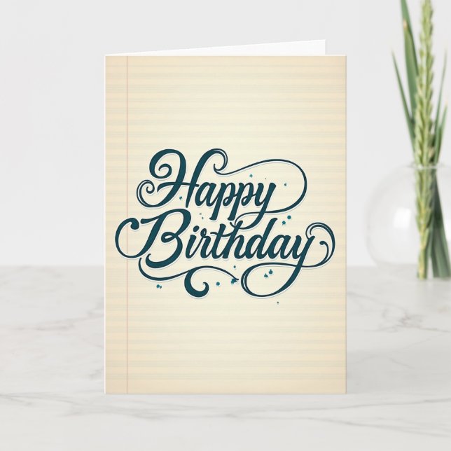 Swirls Birthday Wishes Card (Front)