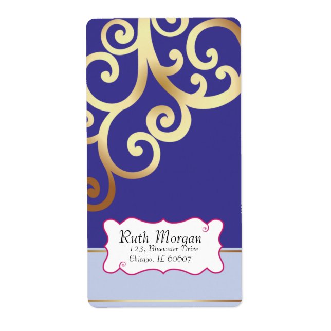 Swirls - Blue Address labels (Front)