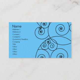 Swirls - Blue - Blue Back Business Card