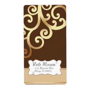 Swirls - Brown  Address labels