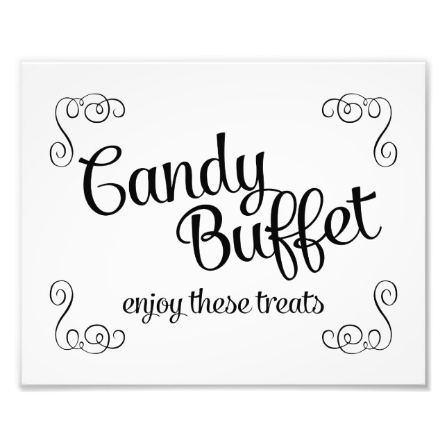 Swirls Candy Buffet Custom Wedding Print (Front)