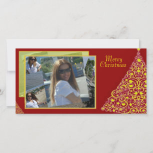 Swirls Christmas Tree Photo Card