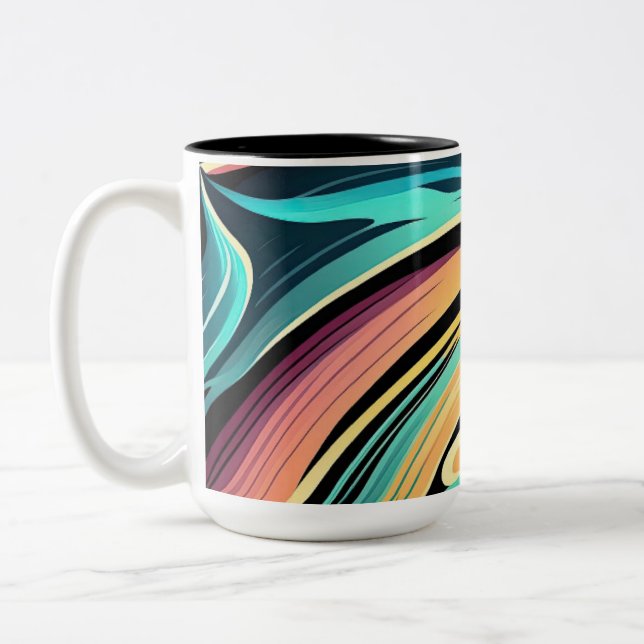 Swirls Colourful Abstract Background Mug (Left)