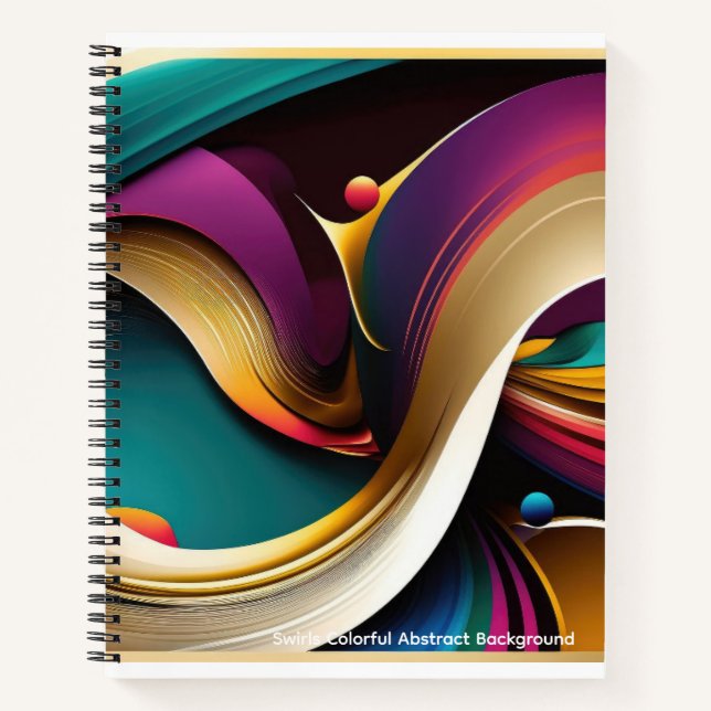 Swirls Colourful Abstract Spiral Notebook (Front)