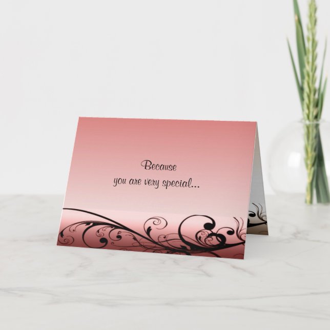 Swirls Deco Birthday Card (Front)