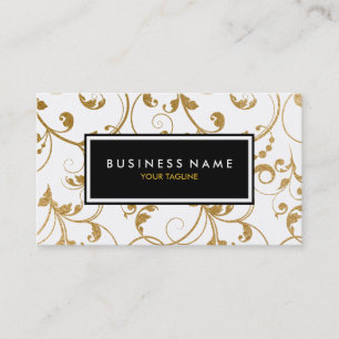 Swirls Faux Gold Foil Business Cards
