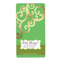 Swirls - Green  Address labels