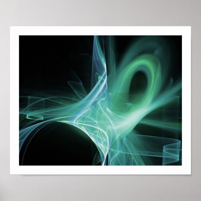 SWIRLS IN BLUE ,GREEN, TEAL POSTER (Front)