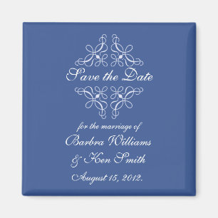Swirls in Blue Save The Date Magnet