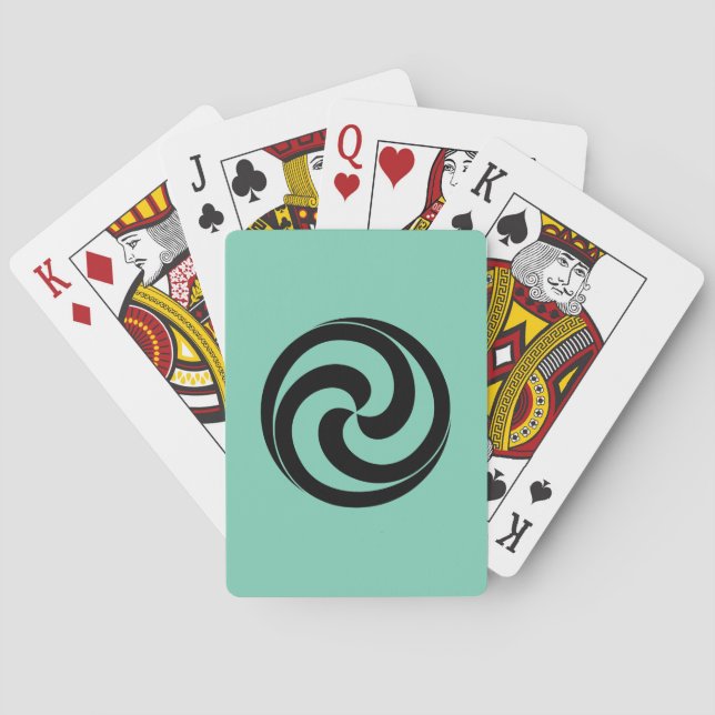 Swirls in shape of ball playing cards (Back)