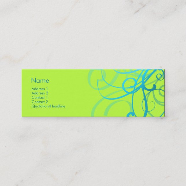 Swirls No. 0001 Mini Business Card (Front)