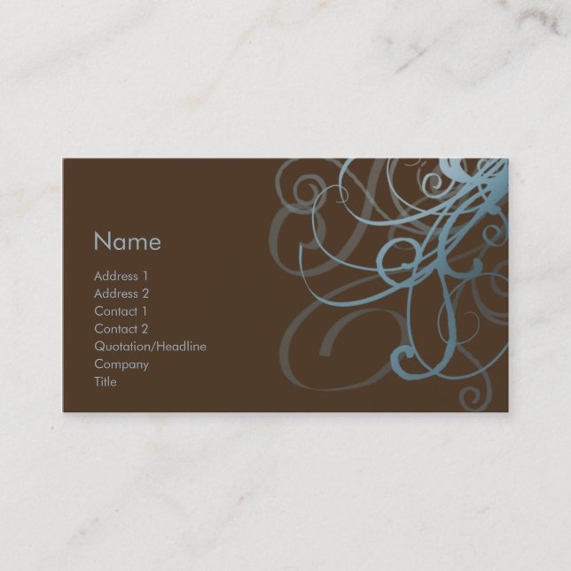 Swirls No. 0010 Business Card (Front)