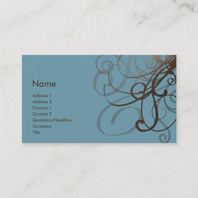 Swirls No. 0014 Business Card (Front)