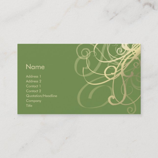 Swirls No. 0018 Business Card (Front)