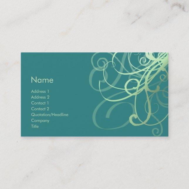 Swirls No. 0032 Business Card (Front)