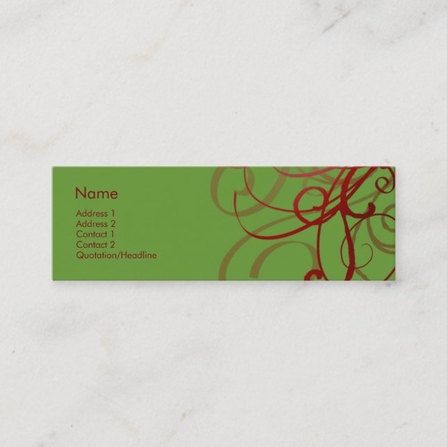 Swirls No. 0801 Mini Business Card (Front)