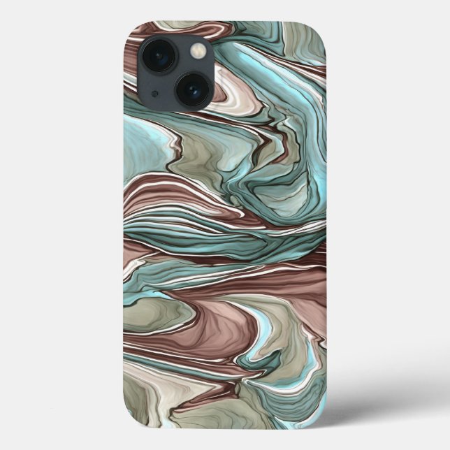 Swirls of Colours Mauve Blue Abstract Phone Case (Back)