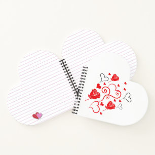 Swirls of Hearts and Roses Notebook