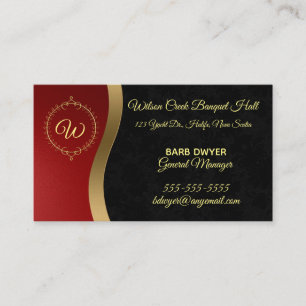 Swirls of Red Gold Black Business Card