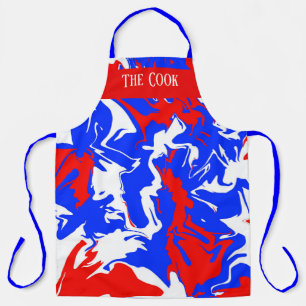 Swirls of Red, White and Blue Apron