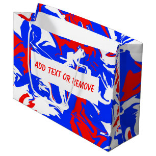Swirls of Red, White and Blue Large Gift Bag