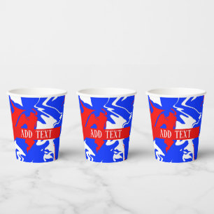 Swirls of Red, White and Blue Paper Cups