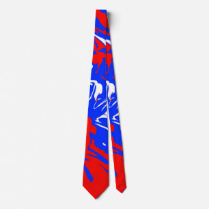 Swirls of Red, White and Blue Tie