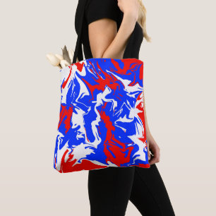 Swirls of Red, White and Blue Tote Bag