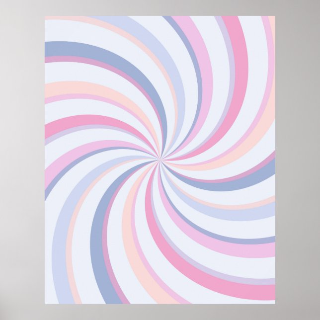 Swirls Pink Blue Peach  Poster (Front)
