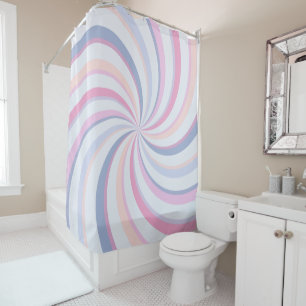Swirls Pink Blue Peach Shower Curtain
