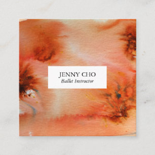 Swirls & splashes watercolor business card square