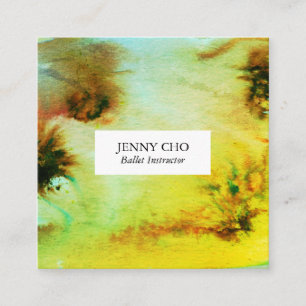 Swirls & splashes watercolor business card square