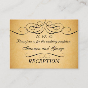 Swirls Vintage Wedding Reception Enclosure Card