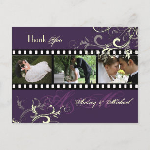 Swirls Wedding Thank you postcards