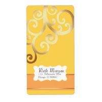 Swirls - Yellow Address labels
