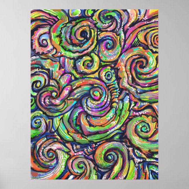 Swirly Abstract Art Poster (Front)