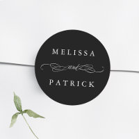 Swirly And Script Wedding Black & White