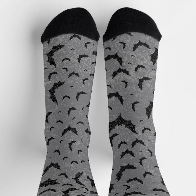 Swirly Bat Swarm Socks (Top)