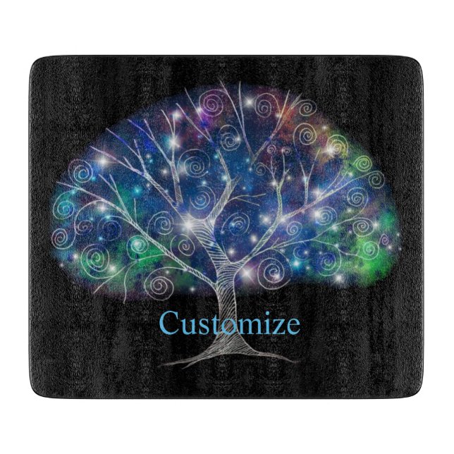 Swirly branch Tree Thunder_Cove Cutting Board (Front)