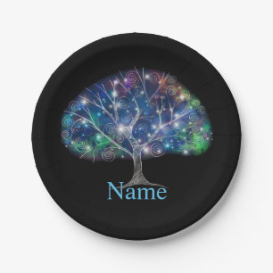 Swirly branch Tree Thunder_Cove Paper Plate
