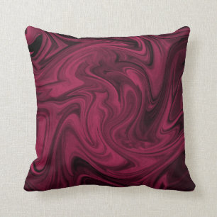 Swirly Burgundy Abstract Cushion