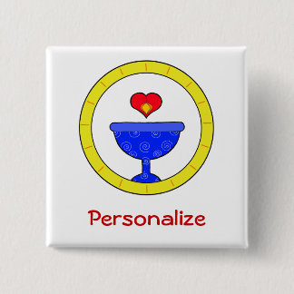 Swirly Chalice UU Name Tag Customisable 15 Cm Square Badge